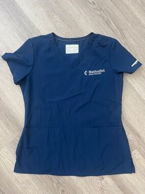 Skechers Navy Blue Methodist Healthcare V-Neck Scrub Top